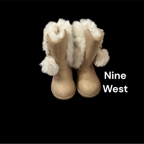 NINE WEST TODDLER GIRLS FAUX SUEDE BROWN BOOTS SIZE 5 - Picture 1 of 5